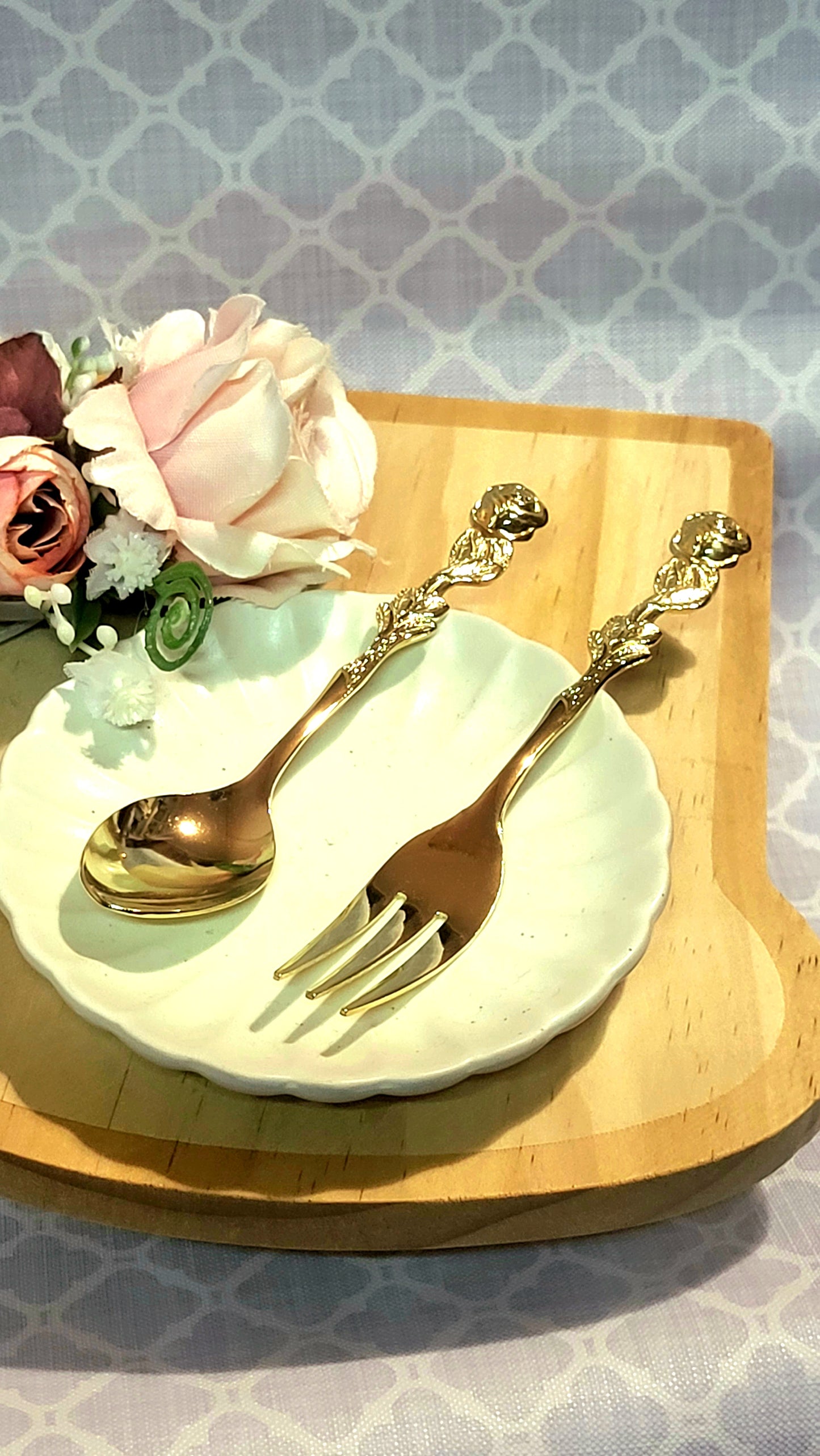 【日本製】玫瑰咖啡匙勺 Rose Coffe Spoon Gold Plated