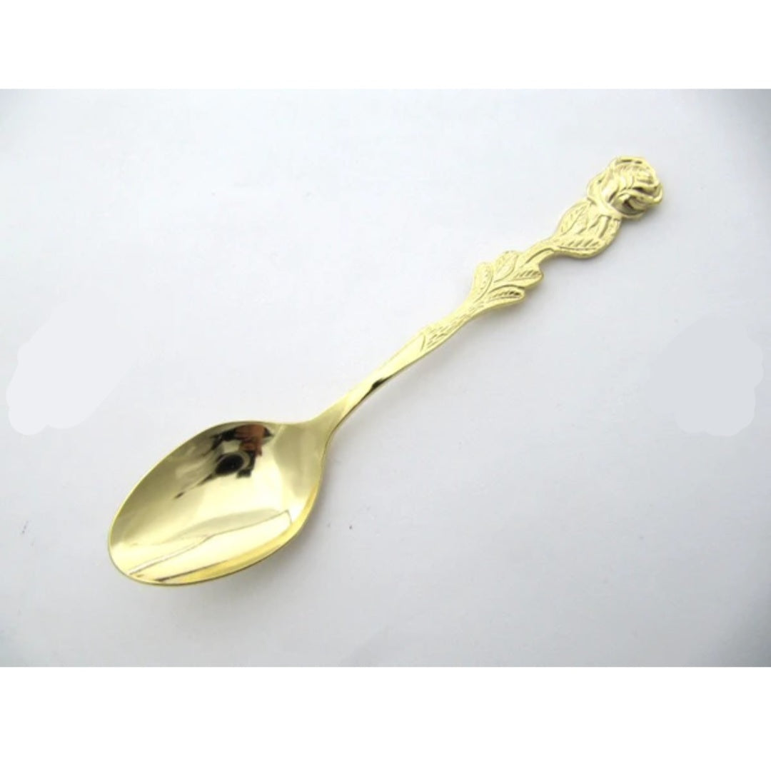 【日本製】玫瑰咖啡匙勺 Rose Coffe Spoon Gold Plated